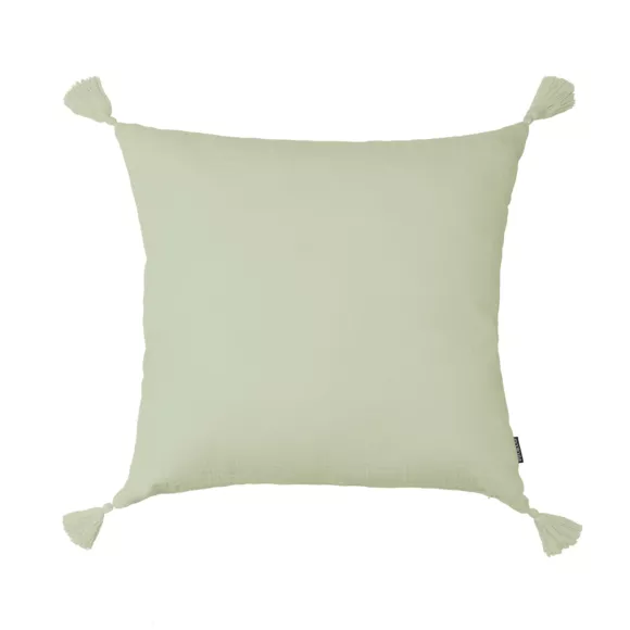 Cuscino quadrato in garza di cotone (60 x 60 cm) Gaia Verde tiglio