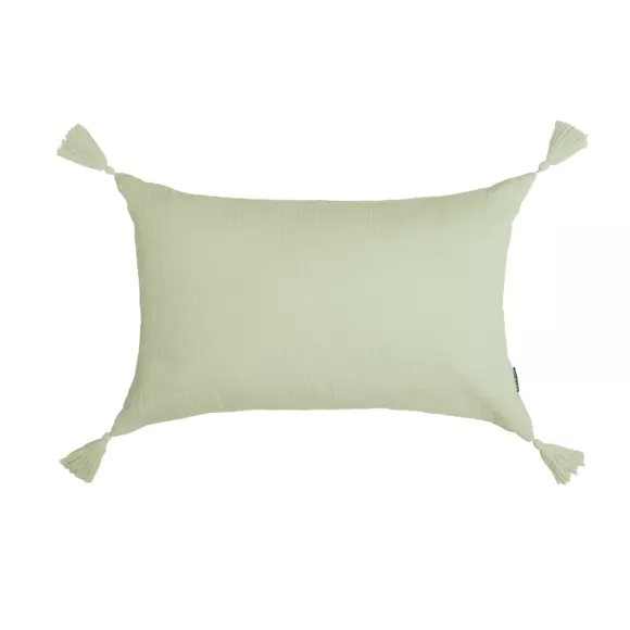 Cuscino rettangolare in garza di cotone (40 x 60 cm) Gaia Verde tiglio