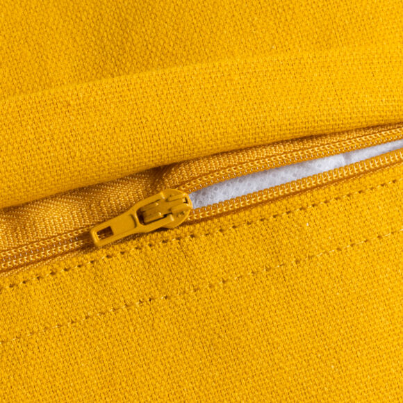 Coussin rectangulaire coton (40 x 60 cm) Pixel franges Jaune moutarde