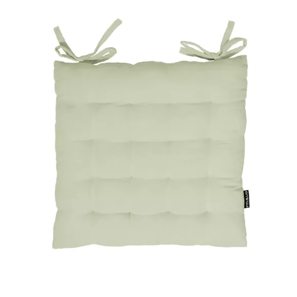 EM - Assise matelassŽe 40 x 40 cm  Gaze de coton unie GAìA Vert d'eau