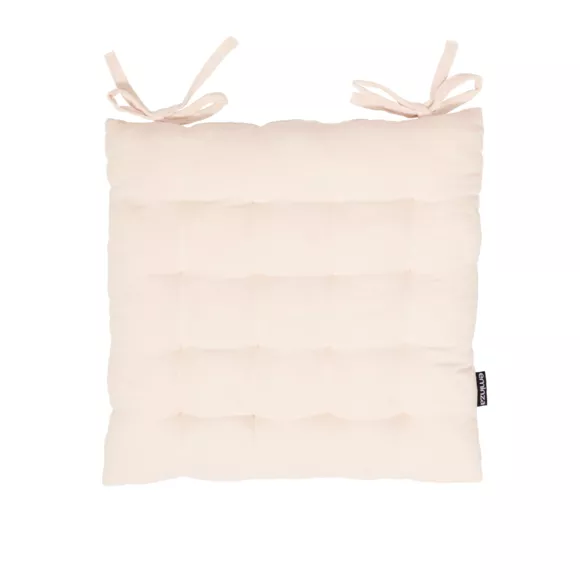 EM - Assise matelassŽe 40 x 40 cm  Gaze de coton unie GAìA Guimauve