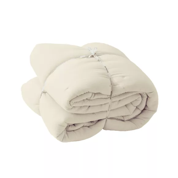 Bedsprei Katoengaas (260 x 240 cm) Gaïa Beige pampa