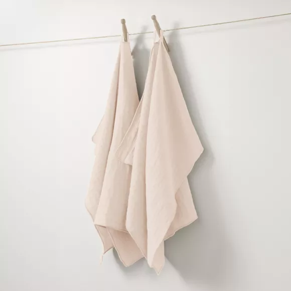 2er Set Handtücher aus Baumwoll-Gaze (70 cm) Gaïa Puderrosa
