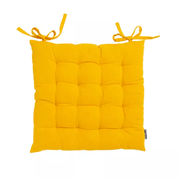Cojín de silla cuadrado en algodón (40 x 40 cm) Pixel Amarillo Mostaza
