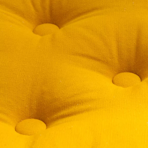 Cojín de suelo en algodón (50 x 50 cm) Pixel Amarillo mostaza