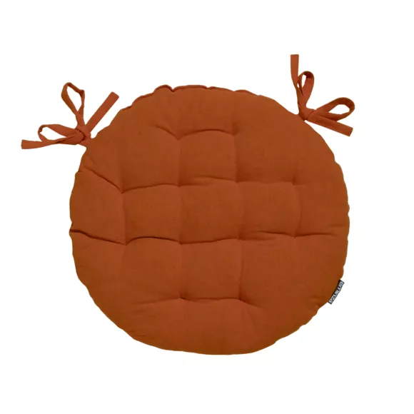 Coussin de chaise rond coton (40 cm) Pixel Terracotta