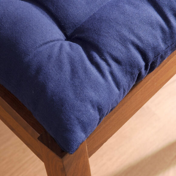 Coussin de chaise carré coton (40 x 40 cm) Pixel Bleu marine