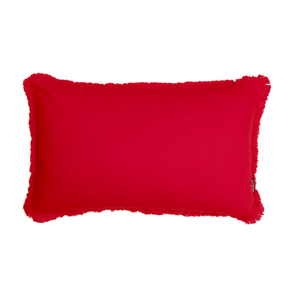 Coussin rectangulaire coton (40 x 60 cm) Pixel franges Rouge