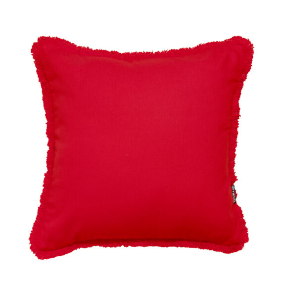Coussin carré coton (45 x 45 cm) Pixel franges Rouge