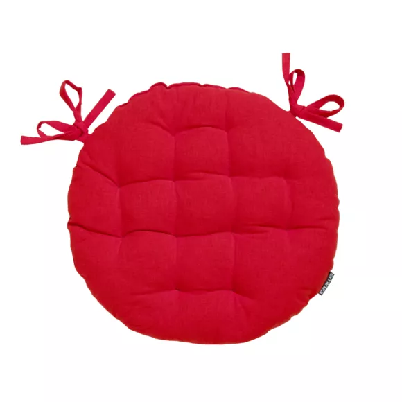Cojín de silla redondo en algodón (40 cm) Pixel Rojo