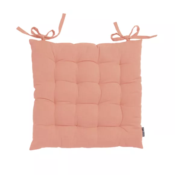 Coussin de chaise carré coton (40 x 40 cm) Pixel Rose pêche