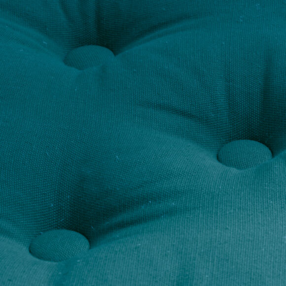 Coussin de sol coton (60 x 60 cm) Pixel Bleu canard