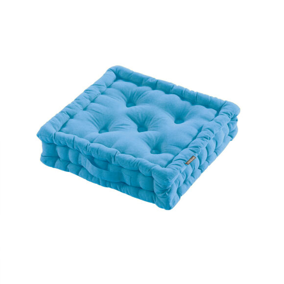Cojín de suelo en algodón (40 x 40 cm) Pixel Azul turquesa