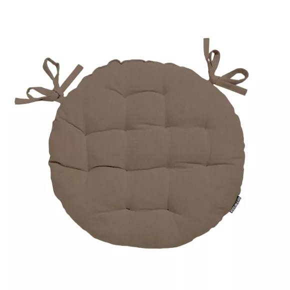 Coussin de chaise rond coton (40 cm) Pixel Taupe