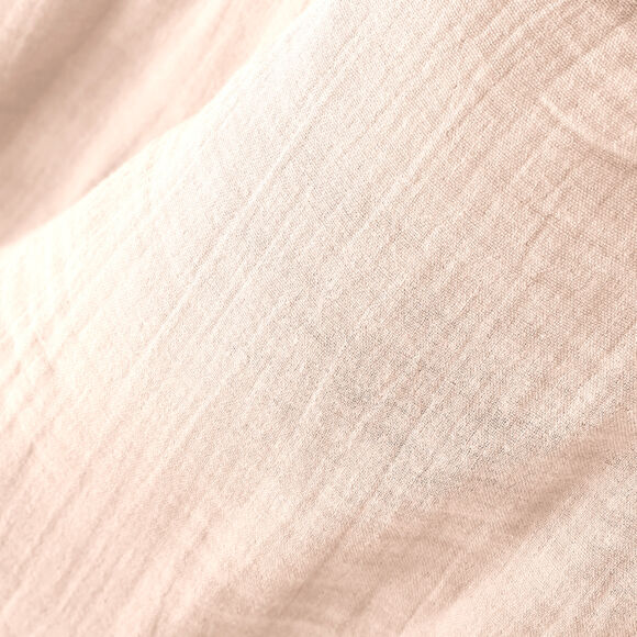 Cortina en gasa de algodón ajustable (140 x max 300 cm) Gaïa Rosa palo