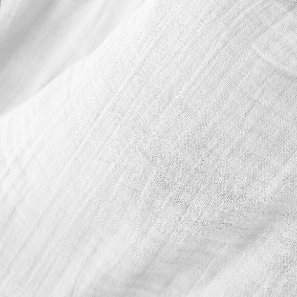Rideau gaze de coton galon fronceur (180 x 240 cm) Gaïa Blanc chantilly