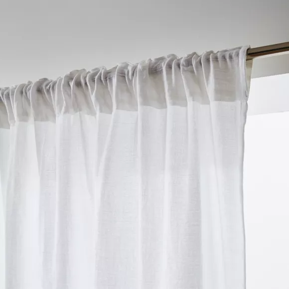 Tenda in  garza di cotone a passanti nascosti (180 x 240 cm) Gaïa Bianco chantilly