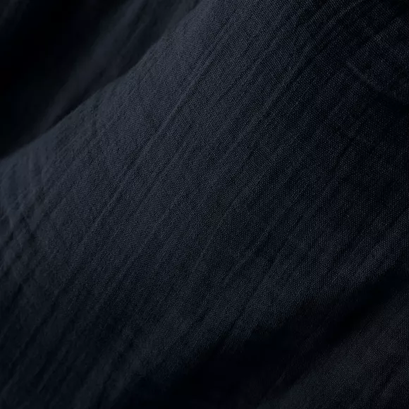 Rideau gaze de coton ajustable (180 x max 300 cm) Gaïa Bleu nuit