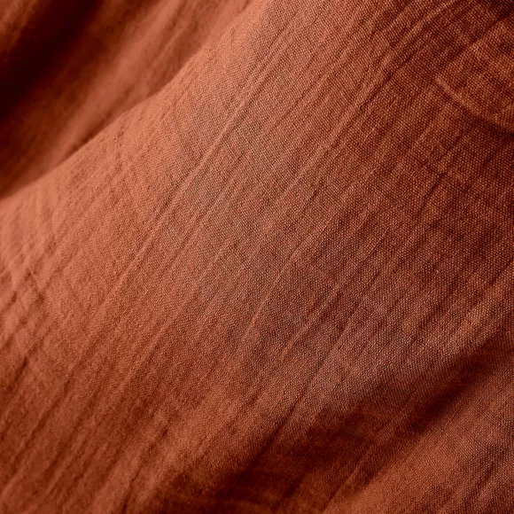 Rideau gaze de coton galon fronceur (140 x 240 cm) Gaïa Terracotta
