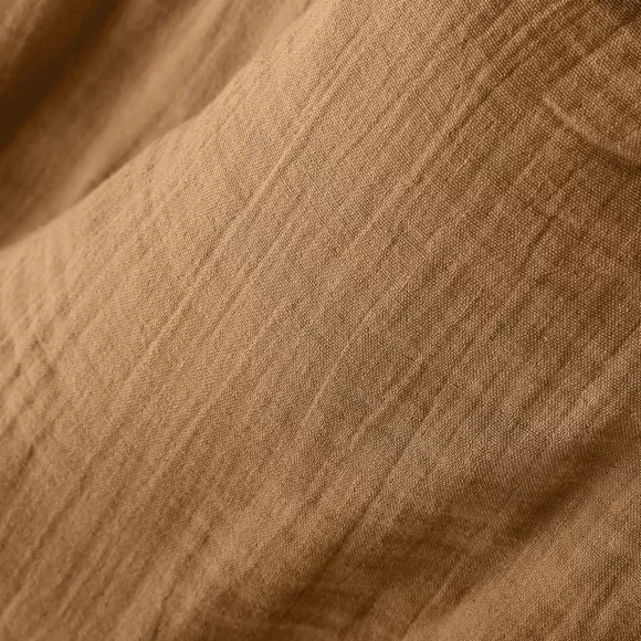 Cortina de gasa de algodón ajustable (280 x max 300 cm) Gaïa Camel