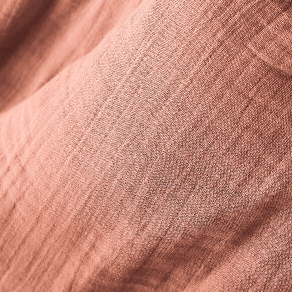 Overgordijn verstelbaar katoengaas (140 x max 300 cm) Gaïa Perzik roze 3
