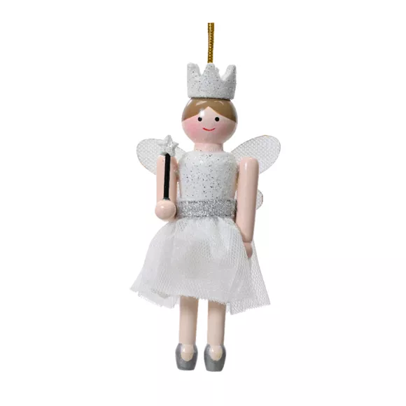 Cascanueces para colgar (H12 cm) Hada princesa Blanco