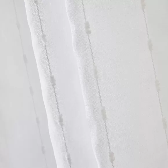 Visillo con ojales y pompones (140 x 240 cm) Axel Blanco