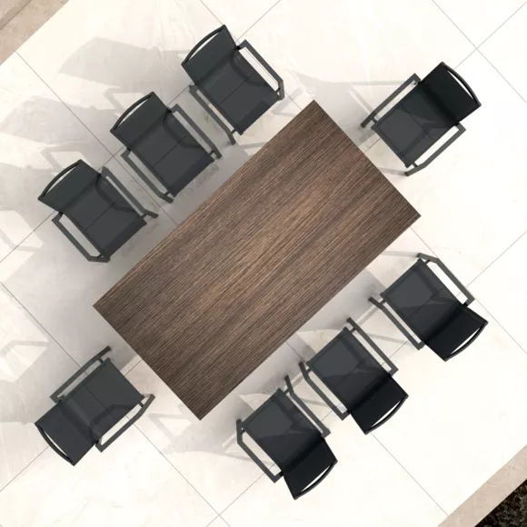 Tuintafel aluminium/HPL 10 zitplaatsen (220 x 115 cm) Biarritz - Hout effect/Antraciet grijs