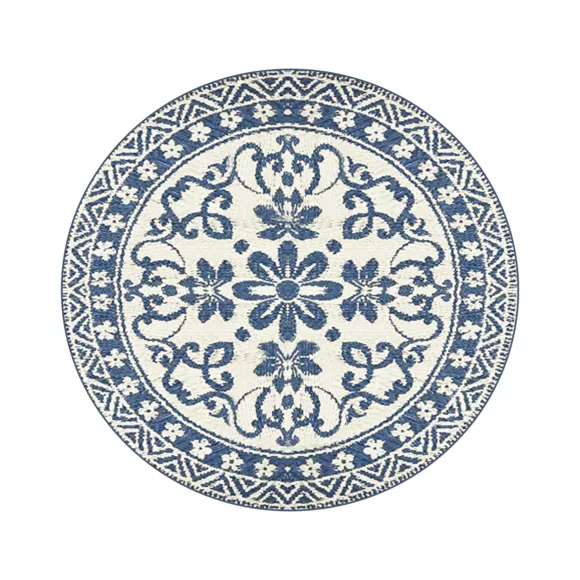Tapis d'extérieur rond (D150 cm) Rabat - Bleu