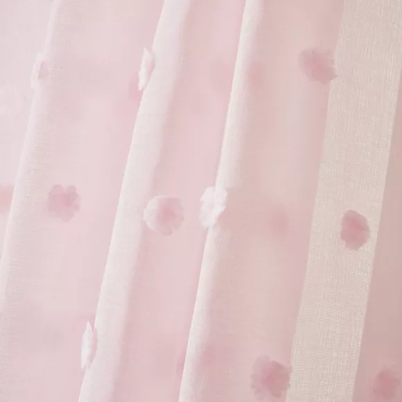 Voilage oeillets pompons (140 x 280 cm) Emie Rose