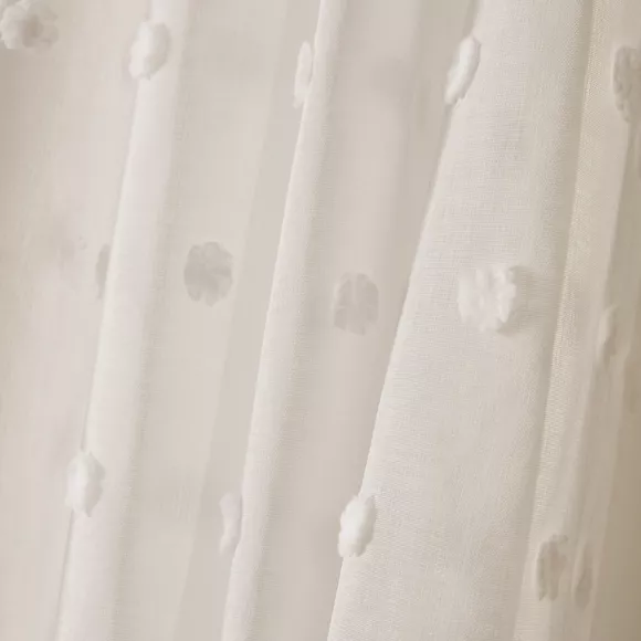 Voilage oeillets pompons (140 x 280 cm) Emie Beige
