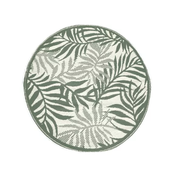 Alfombra de exterior (D150 cm) Hoja Verde