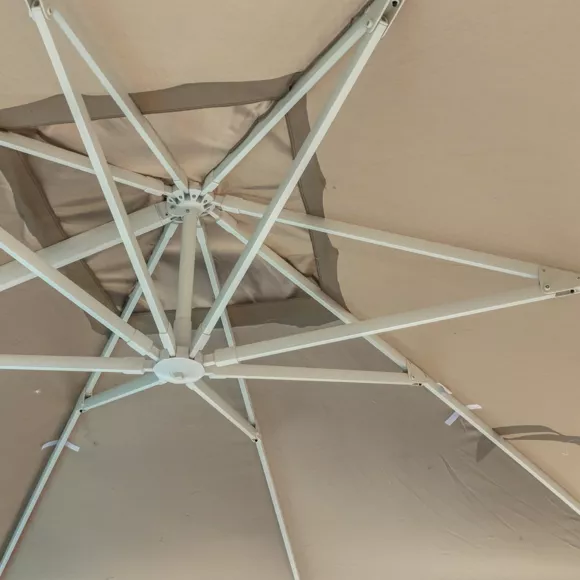 Parasol lateral rectangular (L4 x 3m) Yucatan - Blanco y Topo