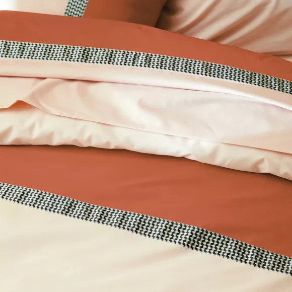 Funda de almohada cuadrada en percal de algodón (65 x 65 cm) Macassar Coñac
