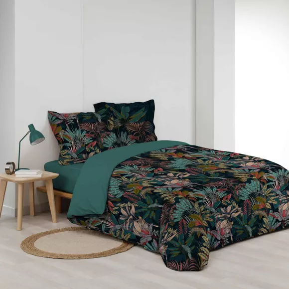 Funda nórdica y dos fundas de almohadón  percal de algodón  (240 cm) Candice Multicolor