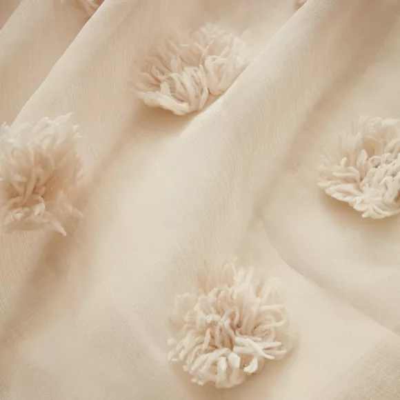 Voilage oeillets pompons (280 x 240 cm) Suzie Beige
