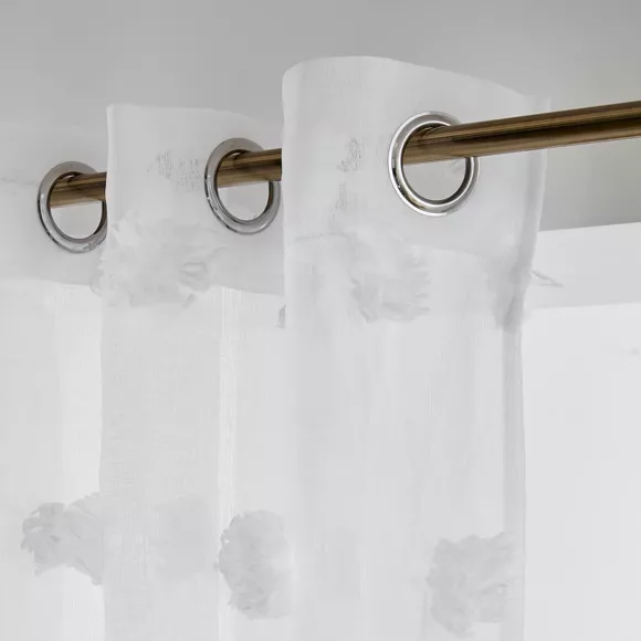 Voilage oeillets pompons (140 x 240 cm) Suzie Blanc