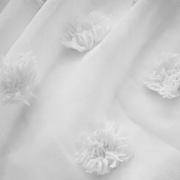 Voilage oeillets pompons (140 x 240 cm) Suzie Blanc