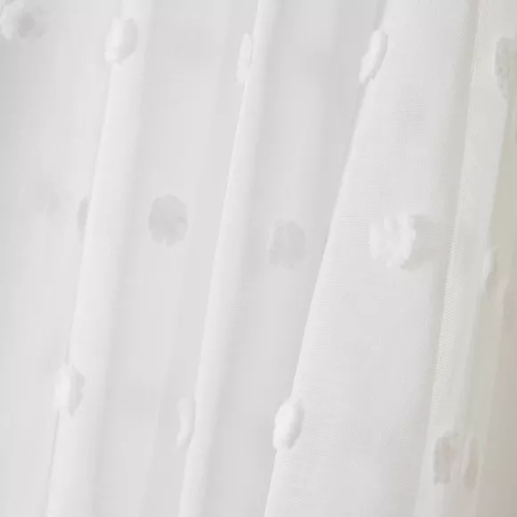 Voilage oeillets pompons (280 x 240 cm) Emie Blanc