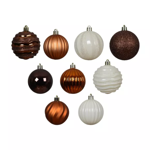 Kit de decoración de árbol de Navidad Agéna Expresso, calabaza y blanco lana