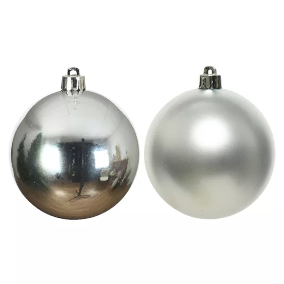 Lote de 12 bolas de Navidad (D60 mm) Alpine Plata