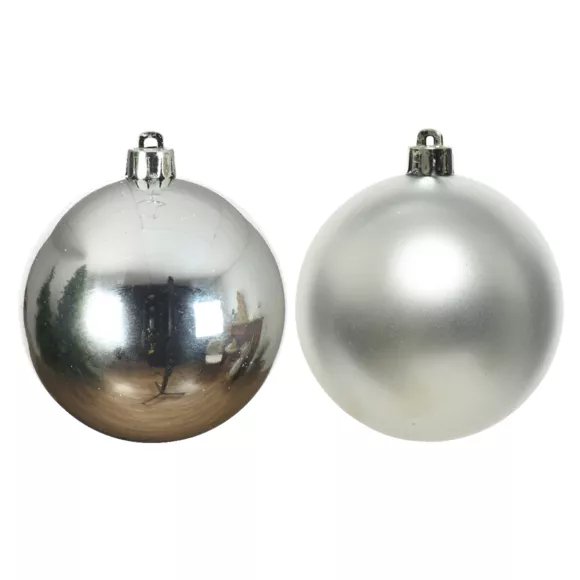 Set van 4 kerstballen (D100 mm) Alpine zilver