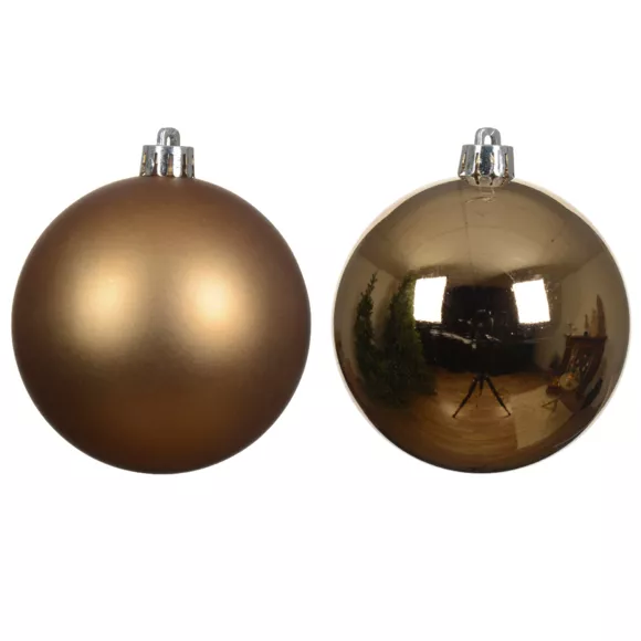 Lote de 12 bolas de Navidad (D60 mm) Alpine Nuez Pecan