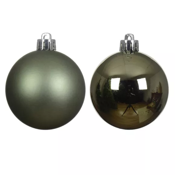 Lote de 12 bolas de Navidad (D60 mm) Alpine Verde romero