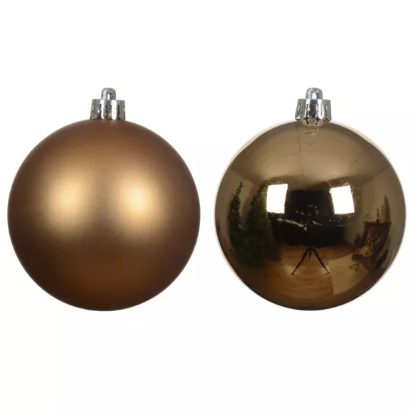 Lote de 6 bolas de Navidad (D80 mm) Alpine Nuez Pecán