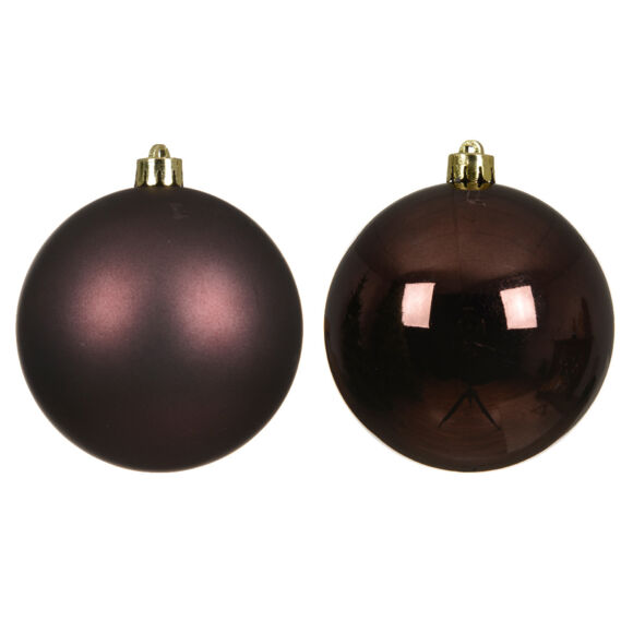 Set di 4 palline di Natale (D100 mm) Alpine Nero tartufo