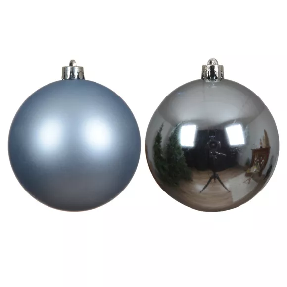 Set van 4 kerstballen (D100 mm) Alpine IJskleurig Blauw