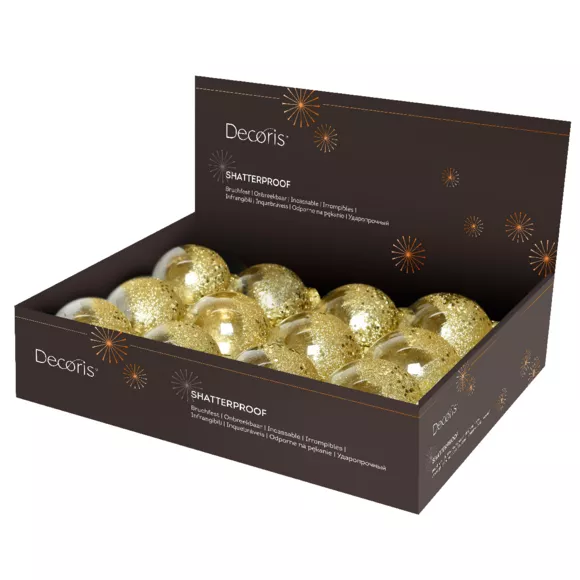 Set van 12 transparante kerstballen (D80 mm) Zéli