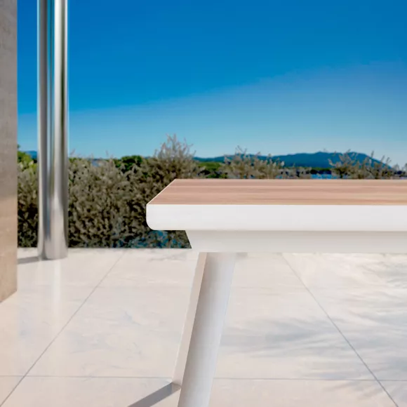 Tuintafel uitschuifbaar aluminium 10 zitplaatsen (260 x 96 cm) Amalfi - Wit