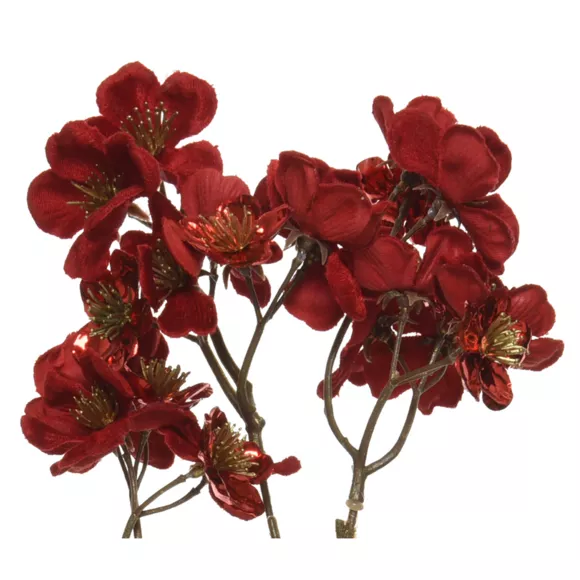 Rama de flores (H78 cm) Cornejo de terciopelo Rojo